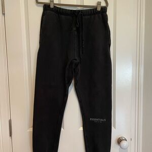 Essentials Black Joggers with Elastic Waistband